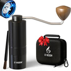 Manual Coffee Grinder with Adjustable Grind Setting - Steel Burr Hand Grinder for Espresso, French Press, Pour Over - Portable Coffee Bean Grinder for Travel, Office