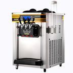 VEVOR Commercial Ice Cream Maker, 22-30L/H Yield, 2350W Countertop Soft Serve Machine with 2x6L Hopper 2L Cylinder LCD Panel Puffing Shortage Alarm, Frozen Yogurt Maker for Restaurant Snack Bar, Silve