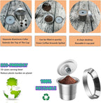 Stianless Steel Reusable K Cup Coffee Pods Compatible for K eurig 1.0 & 2.0 Coffee Maker Refillable K-eurig Coffee Filter with Aluminum Coffee Filling Tool, Reduction Waste，1 Pack (Silver)