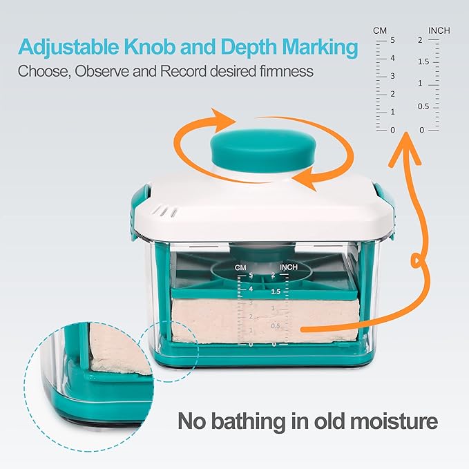 NOYA Adjustable Tofu Press - Vegan Tofu Press to Speed up Removing Water from Silken, Firm, and Extra Firm Tofu in 10-30mins without Crack - BPA Free
