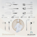 Hudson Essentials 89-Piece Hammered 18/10 Stainless Steel Silverware Cutlery Set with Serving Set, Flatware Service for 12