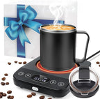Coffee Mug Warmer & Mug Set Christmas Gifts, 30W Coffee Cup Warmer with 15.5oz Cup for Desk with Auto Shut Off, Timer Function, Smart Mug Heater for Heating Coffee, Tea, Candle, Beverage