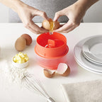 Egg Separator, Easy to, Separates up to 6 Yolks, Non, Reusable for Home Bakery (dark deep orange)