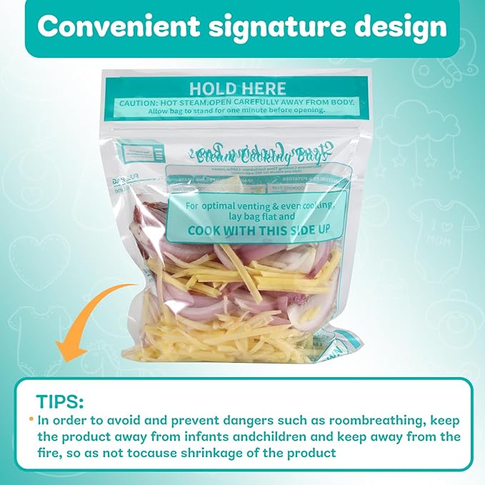 20×Steam Cooking Bags Microwave Steamer Bags for Vegetables,Potatoes and Meat (1)