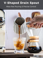 Ceramic Espresso Cups, Espresso Measuring Cup with Handle, Expresso Shots Cups with Scale, Espresso Accessories, 200ML /6 OZ, Cream White