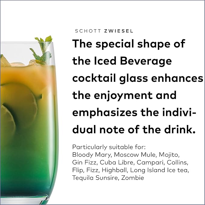 SCHOTT ZWIESEL Banquet Iced Beverage Cocktail Glass (Set of 6), Bar Glasses for Long Drinks, Dishwasher-Safe Machine-Made Tritan Crystal Glasses, Made in Germany(18 Ounce)