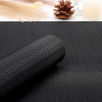 Myir JUN Placemats Set of 8, Vinyl Woven Placemats Place Mats Indoor Set of 8 Washable Table Mats Non-Slip Place mats for Dining Table (Black, Set of 8)