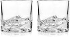 LIITON Yosemite Heavy Crystal Whiskey Glasses Gift Set of 2, Thick Freezable Bourbon Glass 1lb Each, Premium Whiskey Gifts for Men, Frozen Crystal Chills Cocktails, 10 oz