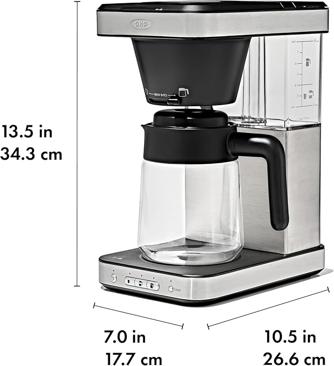 OXO Brew 8-Cup Coffee Maker with Podless Single-Serve Function and Glass Carafe - SCA Certified