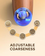 Sangcon Gravity Electric Salt and Pepper Grinder Set Battery Powered 𝐔𝐩𝐠𝐫𝐚𝐝𝐞𝐝 𝟗𝐨𝐳 𝐗𝐋 𝐂𝐚𝐩𝐚𝐜𝐢𝐭𝐲 Refillable Automatic Operation Adjustable Coarseness Mill Grinder Shakers Set