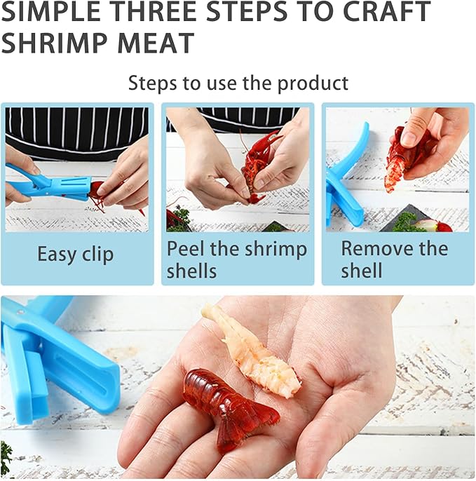 Crawfish Peeler, Sturdy and Practical Crayfish Shelling Device, Convenient and Smart Seafood Sheller Tool for Families and Restaurants (Blue, 3 Pcs)