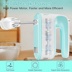Hand Mixer Electric Handheld, 5-Speed Handheld Mixer, 380W Electric Mixer with Stainless Steel Whisk Beater Attachments, Snap-On Storage Case, Measuring Cups, Kitchen Cake Mixers for Baking Supplies