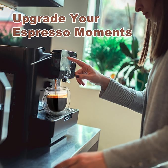 Espresso Cups Set of 2, Double Walled Glass Coffee Mugs 5 oz, Clear Insulated Glass Coffee Cups, Expresso Shots Cup with Handle, Clear Coffee Mug, Espresso Shot Cups, Glass Cups