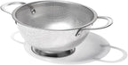 Premium Stainless Steel Colander for Kitchen, Food Strainer Basket with Handle and Solid Ring Base for Fruits Vegetables Rice and Pasta, Dishwasher Safe (3QT)