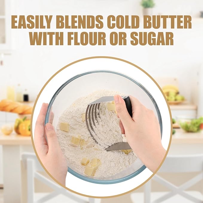 LemonRoad 12 Pcs Large Dough Blender for Baking Bulk Heavy Duty Pastry Cutter Tool Stainless Steel Dough Cutter Butter Masher Flour Beater with Thick Blade Dishwasher Safe for Easy Mixing Kitchen