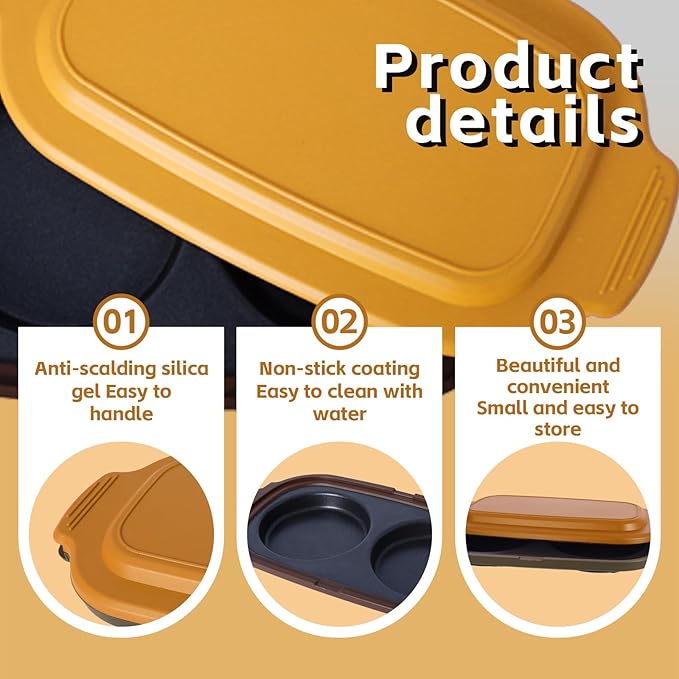 Microwave Egg Cooker, Portable Poacher/Fryer Egg, Egg Cooker for Breakfast Sandwiches Maker for 2 Eggs, for Kitchen, Travel, Gifts Dishwasher-Safe (yellow)