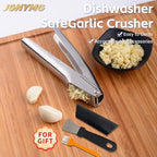 Garlic Press Stainless Steel，Premium Garlic Mincer Tool，Heavy Duty Professional garlic grinder， No Need to Peel Garlic Ginger Crusher，Easy Clean, Dishwasher Safe & Rust-proof