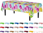 Party Solids 12 Pack Premium Quality Balloon Design Plastic Tablecloth - 54 Inches by 108 inches of Fabulous Rectangle Birthday Tablecloth with Balloon Design for 8 Foot Party Table…
