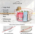 Spectrum Lazy Susan Organizer, Hexa 3 Divider 11" - Lazy Susan Turntable for Cabinet, Refrigerator, Pantry, Table, & Shelf - Rotating & Spinning Pantry Organization - Spice Rack Storage for Fridge
