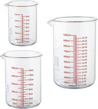 High Borosilicate Glass Measuring Cup Set-V-Shaped Spout，Includes 250ml(8OZ), 500ml(16OZ), and 1000ml(32OZ) Glass Measuring Beaker, Easy to Read