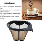 Coffee Filter Screen, Washable Reusable Coffee Maker Filters Coffee Strainer Replacement for CF097 CF090 CF091
