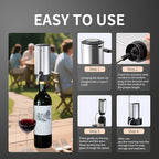 Rechargeable Wine aerator Electric Wine Decanter, Automatic Wine Dispenser withStorage Base,Two Modes:long press to continuously Dispense wine/single press to Dispense75ml of Wine