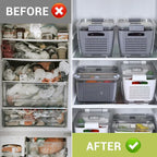 Fresh Fruit Vegetable Storage Containers, 3 Pack Produce Saver Container for Fridge with Lids &Removable Colander BPA-Free Refrigerator organizer for Fruit, Veggie Berry, Meat Keep Fresh Longer- Grey