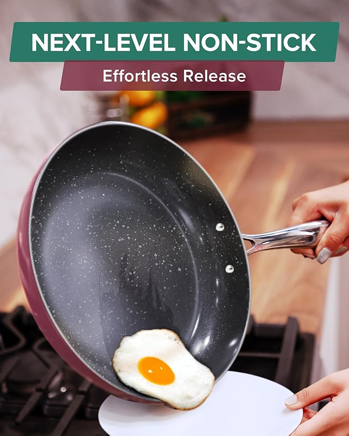 Nuwave Lux 13-Piece Premium Cookware Collection, Healthy G10 Duralon Blue Ceramic Nonstick, Ultra Durable, PFAS-Free, Lightweight & Works on All Cooktops