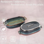 Ceramic Oval Casserole Baking Dish, 1 Quarts Baking Dish for Oven, Lasagna Pans, Oven Safe Durable Bakeware for Kitchen Home Decor, Banquet and Dinner, 1 pieces 10 x 6 Inch