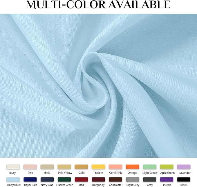 Softalker Rectangle Tablecloth, Waterproof & Stain Resistant Table Cloths Wrinkle Free Fabric Washable 210GSM Polyester Table Cover for Spring/Party/Outdoor - 52 x 70 inch,Baby Blue