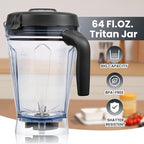 iCucina 1500w Blender for Kitchen with Pre-set Blending Programs, 64oz Heavy Duty Profession-grade Blender for Smoothies, Soups, Dips, Nut Butters, BPA-Free Tritan Jar