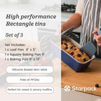 Starpack 'Bakers Gonna Bake' High Performance Nonstick Rectangular Baking Pans set of 3
