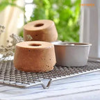 CHEFMADE Mini Angel Food Pan Set, 3.5-Inch 4Pcs Non-Stick Chiffon Tube Pan for Oven and Instant Pot Baking (Champagne Gold)