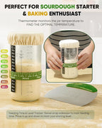 Sourdough Bread Baking Supplies 34 OZ Sourdough starter kit with 2 Bread Proofing Basket - Green