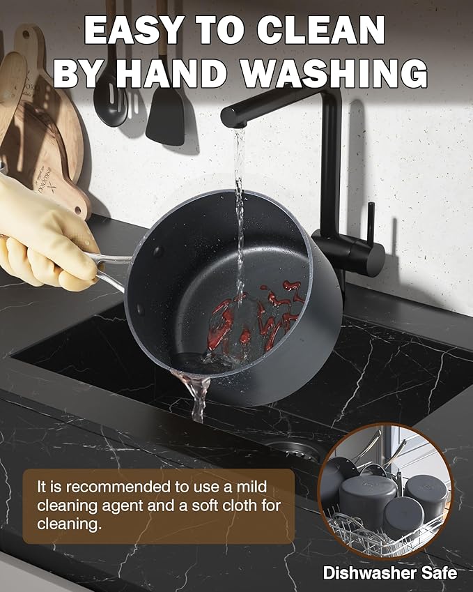 Cooks Standard 8-Piece Nonstick Hard Anodized Cookware Set, Pots and Pans Set Includes Saucepans, Stockpot, Frying Pans, Lids, Black