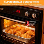 35 Pack 9×13 Disposable Aluminum Pans with Lids(25pc) & 8×8 Aluminum Foil Pans(10pc),Tin Foil Pans Kit Comes with Baking Parchment and Oil Sprayer.