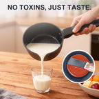 Nonstick Cookware Set Non Toxic, 3-Piece Pots and Pans Set, PFOA/PTFE Free, Induction Ready & Dishwasher Safe, Ceramic Coating for Easy Release