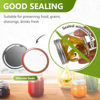 Canning Lids and Rings Regular Mouth, 24Pcs Split Type Metal Mason Jar Lids with Bands for Regular Mouth Ball, Kerr Jars - Food Grade with Silicone Airtight Seal Premium Small Canning Lids