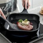 Silicone Kitchen Cooking Utensils Set: MOACC Heat Resistant 13inch Long Kitchen Gadgets, BPA Free Non Stick Rubber Cook Accessories For Food Prep, Frying, Serving, Basting (Dark Grey)