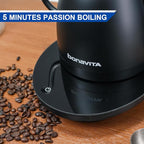 Bonavita Cosmopolitan 1.0L Gooseneck Electric Kettle, Stainless Steel Water Boiler for Coffee Brew and Tea Precise Pour Control, 6 Preset Temps, Glass Touch Panel, 1200W Fast Boil, Matte Black