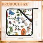 Dragonfly Butterfly Botanical Pot Holders Set of 2, Kitchen Heat Resistant Potholder for Microwave Cooking Baking Oven End Dishes and BBQ