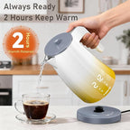 Electric Kettle with 5-Temperature Control,1.25L Cordless,Penguin Shape Design,1200W with Keep Warm and Auto Shut-Off,Perfect for Tea,Coffee & Themed Kitchen(Yellow Gradient)