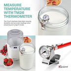 Euro Cuisine YM260 Yogurt Maker with Adjustable Time & Temperature Control, 2-Quart Glass Jar, Free Thermometer & Cotton Strainer Bag, 2025 Edition, White, Make Yummy Organic Probiotic Yogurt at Home