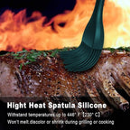 Walfos Silicone Basting Pastry Brush, 2 Size Pastry Brush Set, Perfect for BBQ Grill Kitchen Cooking, BPA Free and Dishwasher Safe, 2 Pcs (Ink Green)