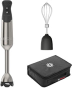 Vitamix 5-Speed Immersion Blender 3-Piece Bundle, 625-Watt Motor, One-Handed Operation, 5 ft cord, includes Whisk Attachment & Storage Case, Stainless Steel/Black