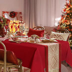 sancua Rectangle Tablecloth - 60 x 120 Inch - Stain and Wrinkle Resistant Washable Polyester Table Cloth, Decorative Fabric Table Cover for Dining Tables, Buffet Parties, Christmas Red