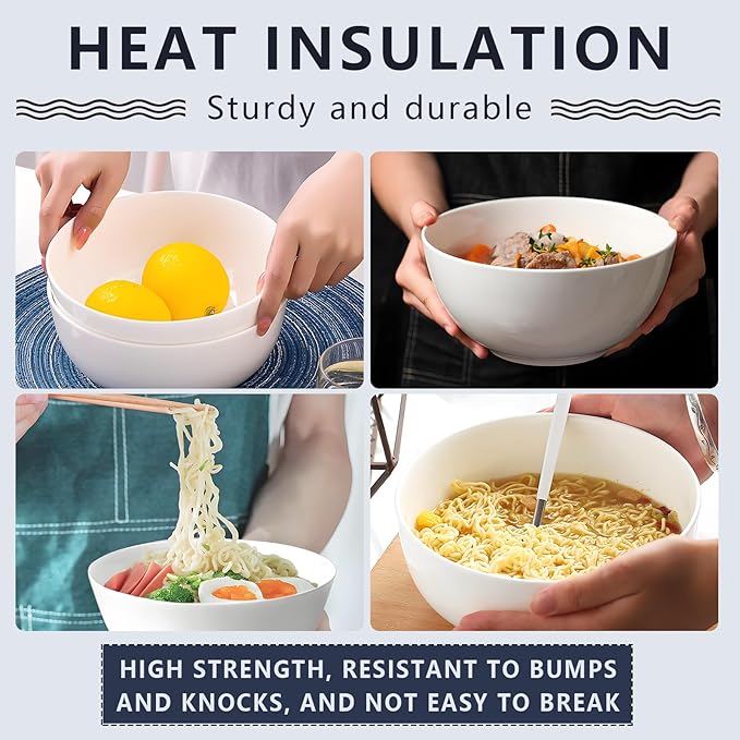 Serving Bowls, Large Salad Bowls, 9 Inch White Serving Bowl for Salad, Soup, Side Dishes, Pasta, Large Ceramic Bowl Set for Entertaining, Dinner Parties, Set of 2 (9 inch, set of 2)