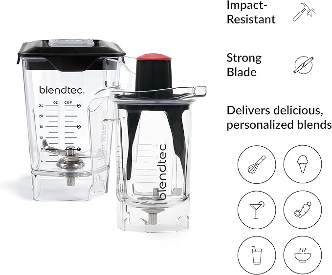 Blendtec 46 oz Mini WildSide+ and 37 oz Twister Bundle - Blender Jars Compatible with Blendtec Blenders