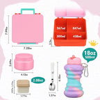 Bento Lunch Box for Kids with 9oz Soup Thermo, Leakproof Lunch Food Containers with 4 Compartment, Kids Thermo Hot Food Jar for School Travel