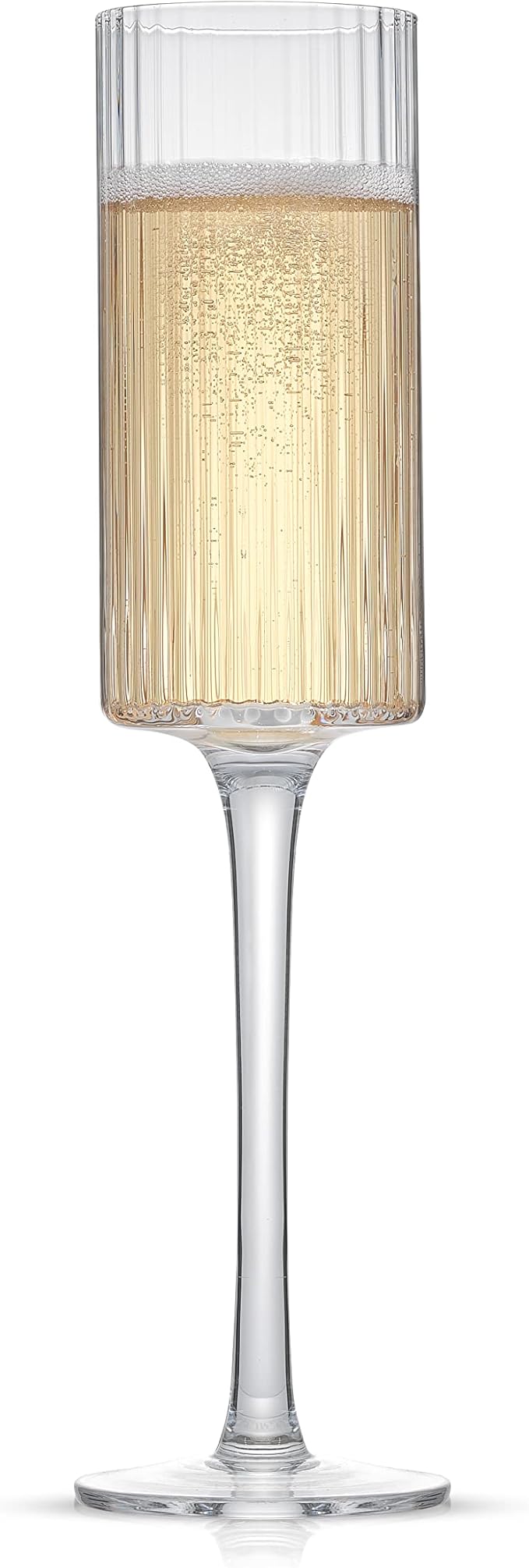 JoyJolt Elle 5.7oz Champagne Glasses, Fluted Glass Flute Set of 2, Vintage Style Unique Drinking Cocktail and Mimosa Glasses, Wedding Champagne Flutes
